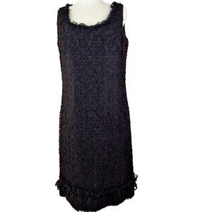 Vintage 50s 60s Bullocks Wilshire Wynshire Sleeveless Cocktail Dress Ribbon